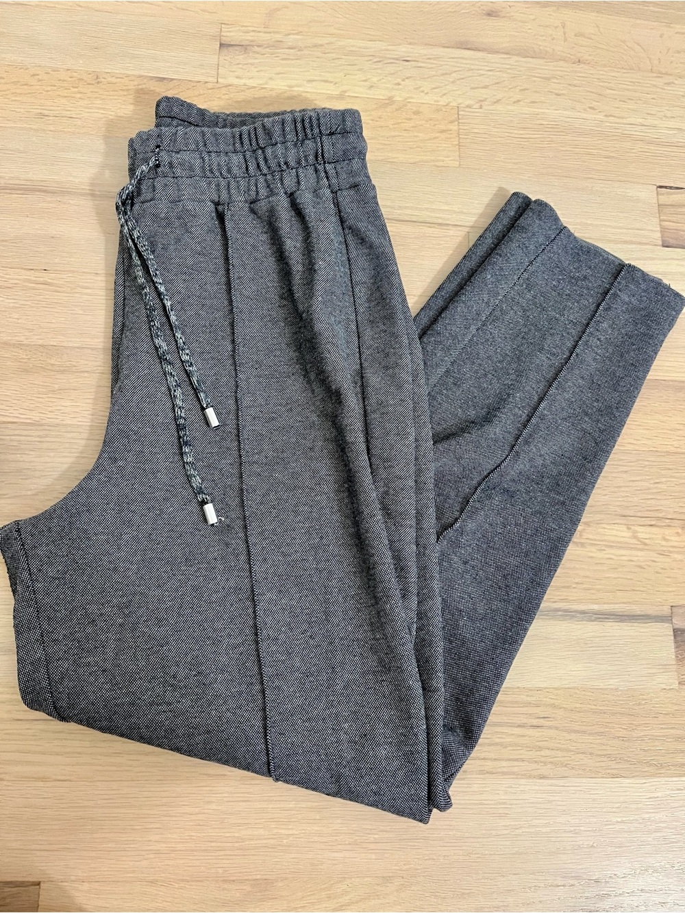 MANGO Dark Charcoal Drawstring Jogger Pants